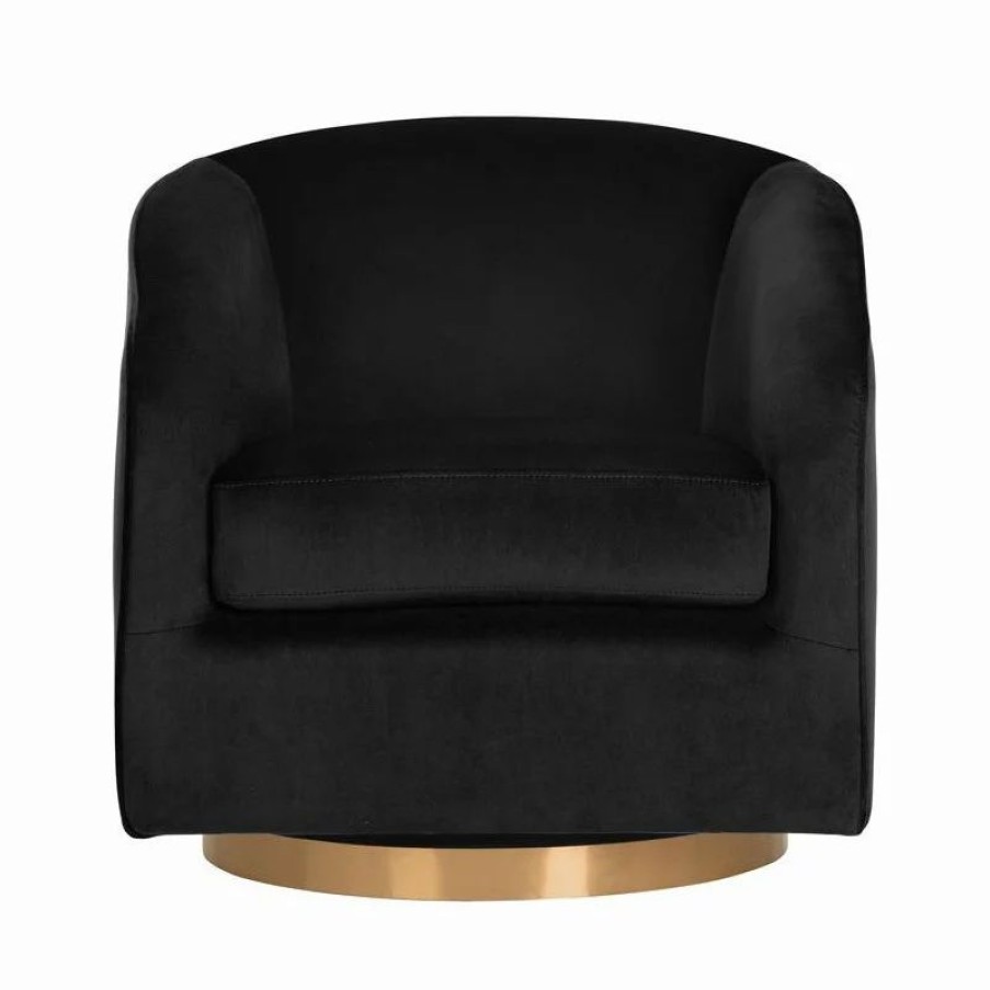 Chairs * | Sunpan Modern Home Hazel Swivel Lounge Chair, Black Sky