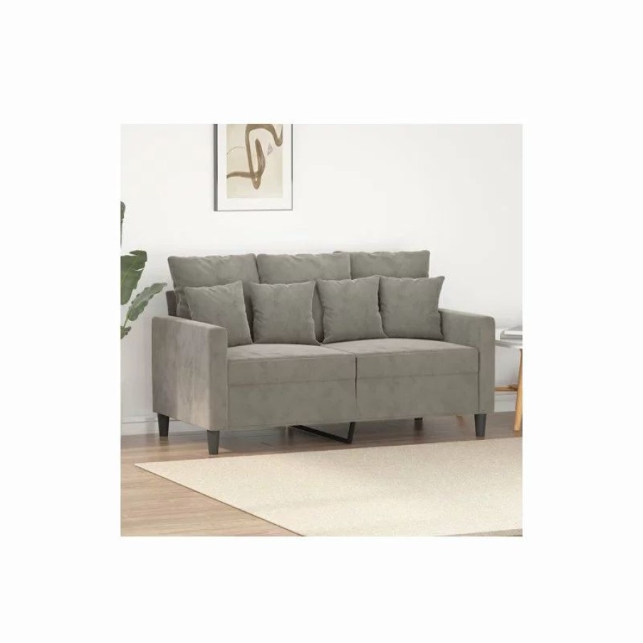 Sofas & Sectionals * | Vida Xl International B.V. Vidaxl 2-Seater Sofa Light Gray Velvet Living Room Lounge Seating Couch Settee