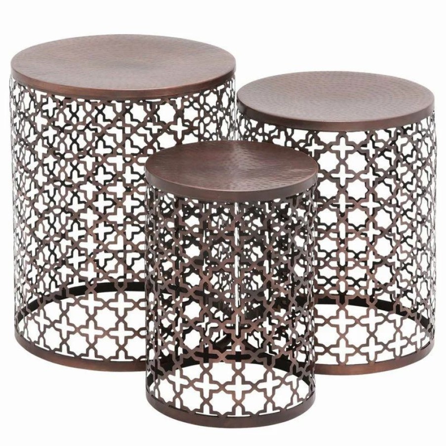 Coffee & Accent Tables * | Brimfield & May Industrial Bronze Metal Accent Table 23941