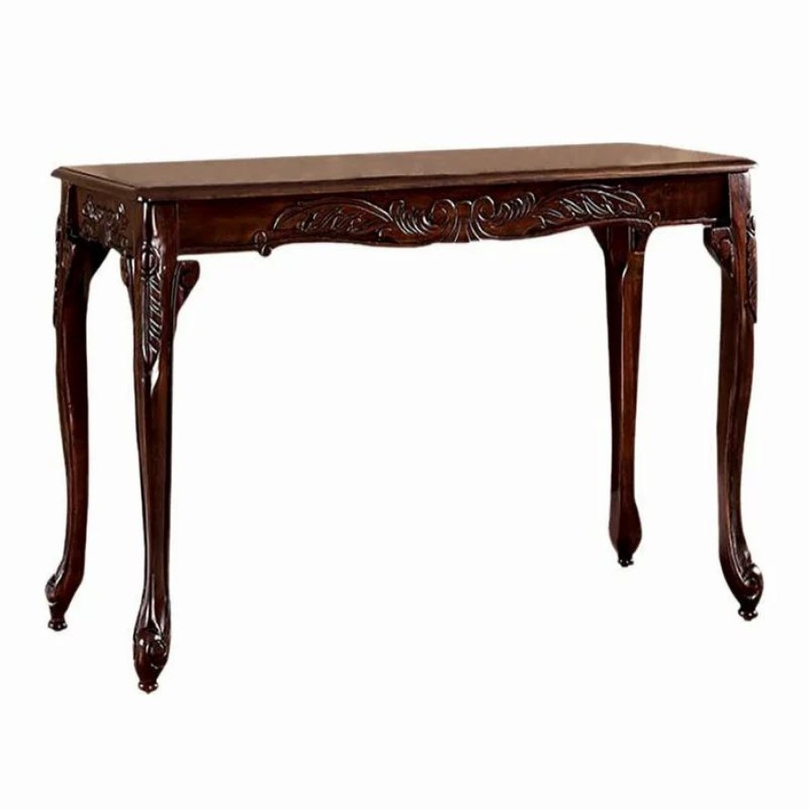 Console Tables * | Benjara Cheshire 17 Traditional Style Wood Sofa Table In Cherry