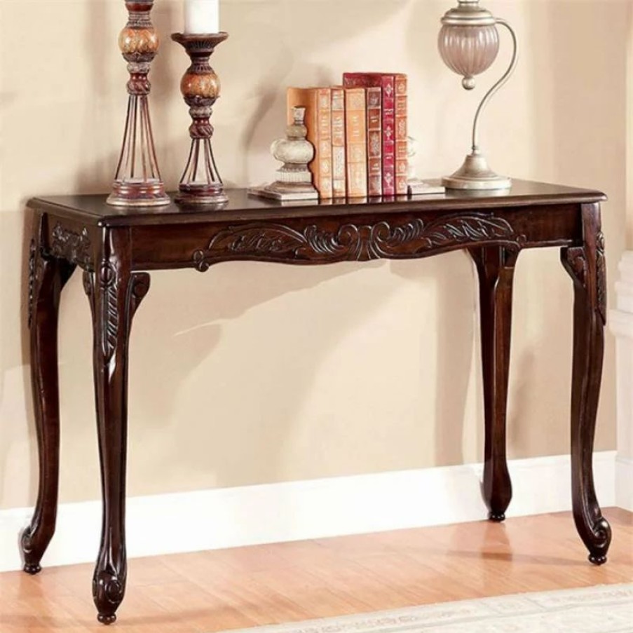 Console Tables * | Benjara Cheshire 17 Traditional Style Wood Sofa Table In Cherry