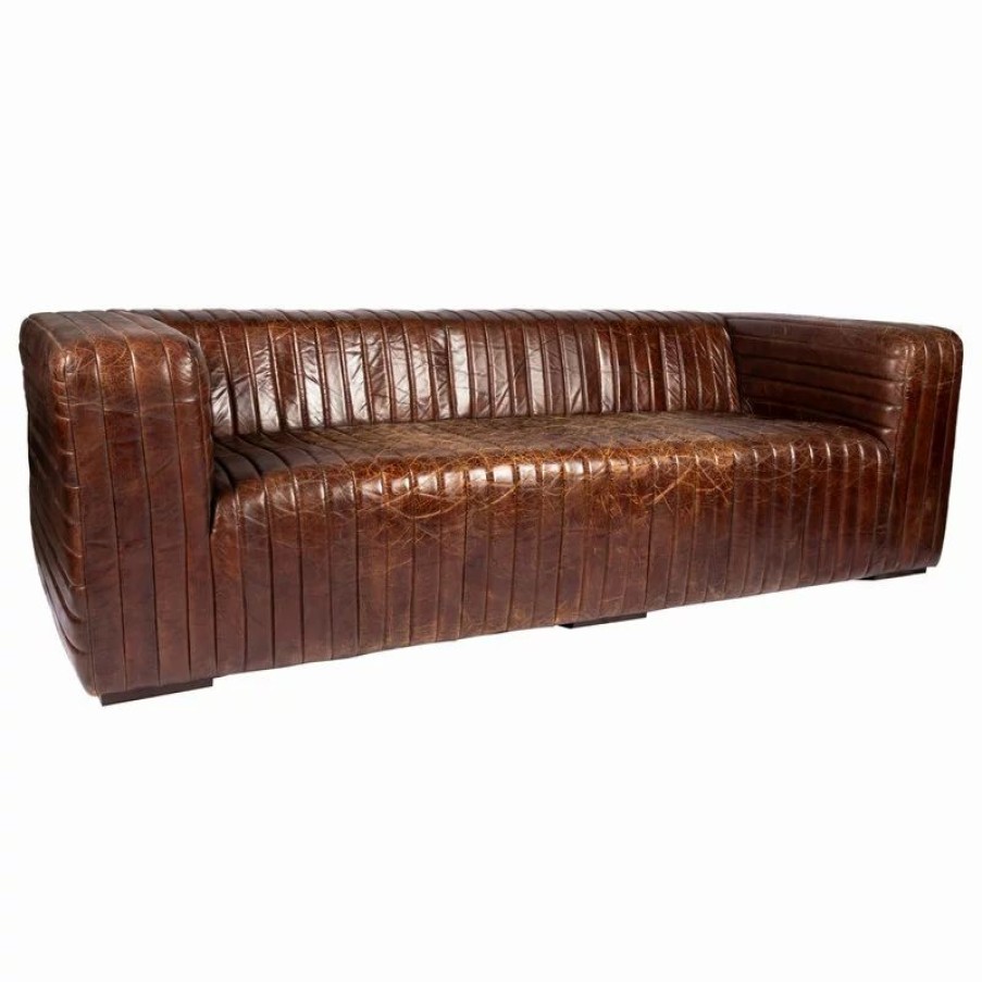 Sofas & Sectionals * | Moe'S Home Collection Castle Sofa Cappuccino Brown Leather