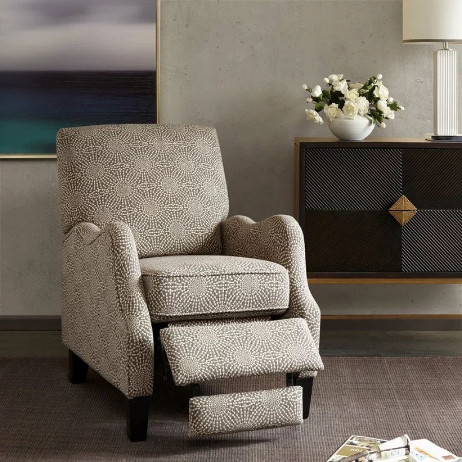 Chairs * | Olliix Madison Park Hoffman Push Back Recliner With Beige Multi Finish Mp103-0247