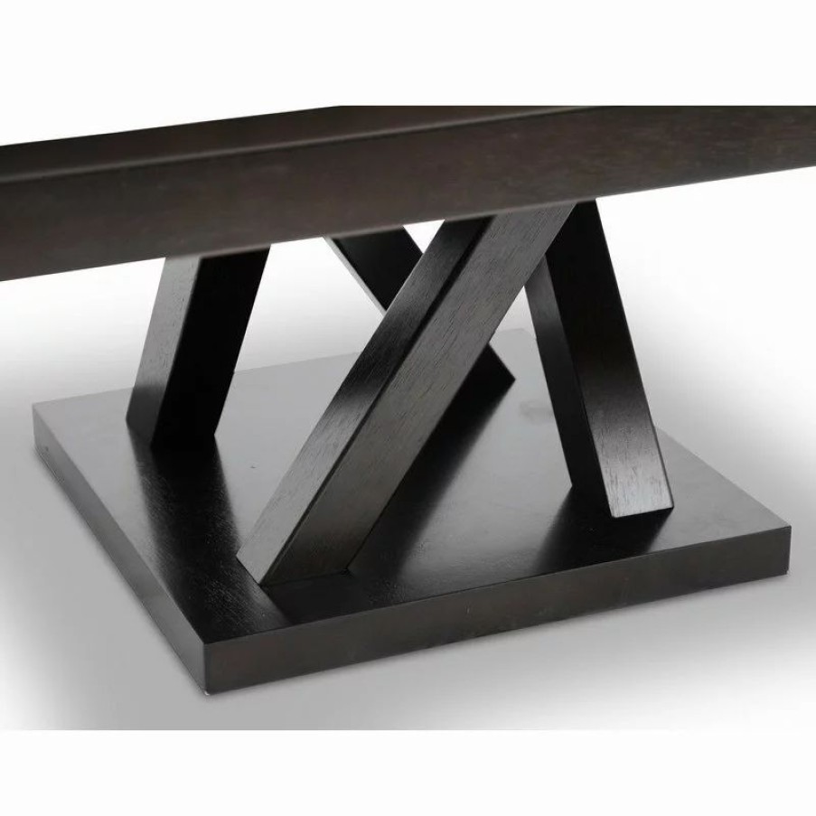 Coffee & Accent Tables * | Baxton Studio Everdon Dark Brown Modern Coffee Table