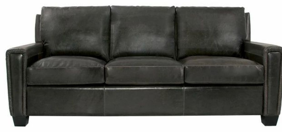 Sofas & Sectionals * | Artistic Leathers Modern Track Arm Leather Sofa