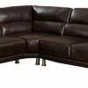 Sofas & Sectionals * | Kemp International Inc Vivian Leather Craft Sectional, Dark Brown