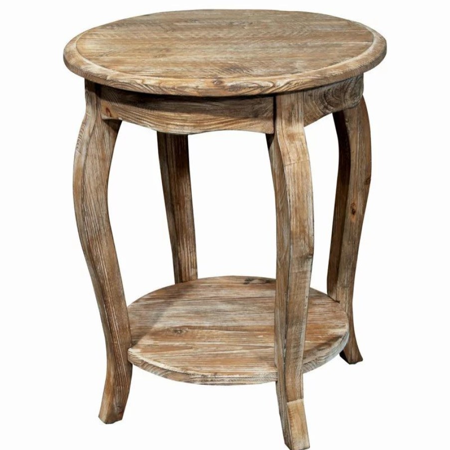 Coffee & Accent Tables * | Bolton Furniture, Inc. Rustic Reclaimed Round End Table, Driftwood