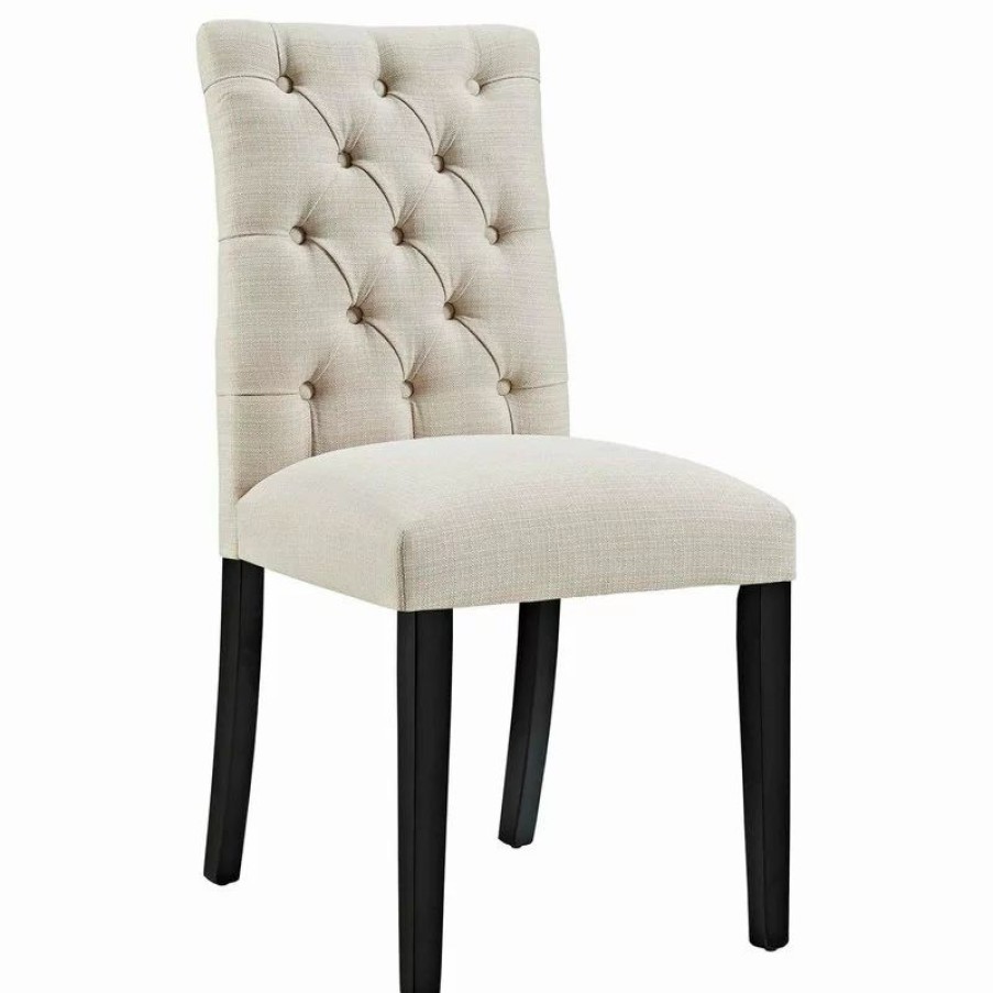 Chairs * | Modway Duchess Fabric Set Of 2 Dining Chair With Beige Finish Eei-3474-Bei