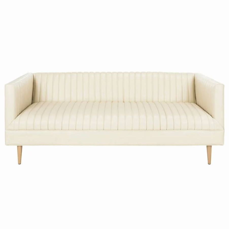 Sofas & Sectionals * | Safavieh Carmina Channeled Sofa, Light Beige