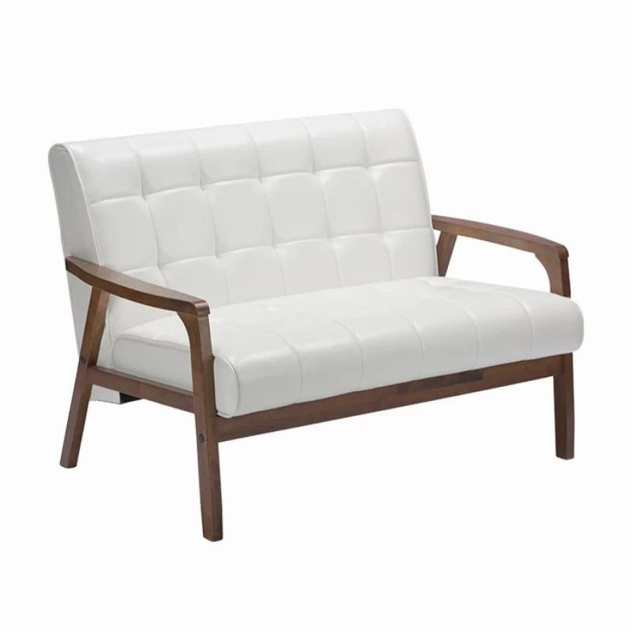 Sofas & Sectionals * | Baxton Studio Mid-Century Masterpieces Loveseat, White