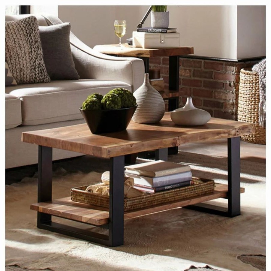 Coffee & Accent Tables * | Bolton Furniture, Inc. Alpine Natural Live Edge Wood Coffee Table