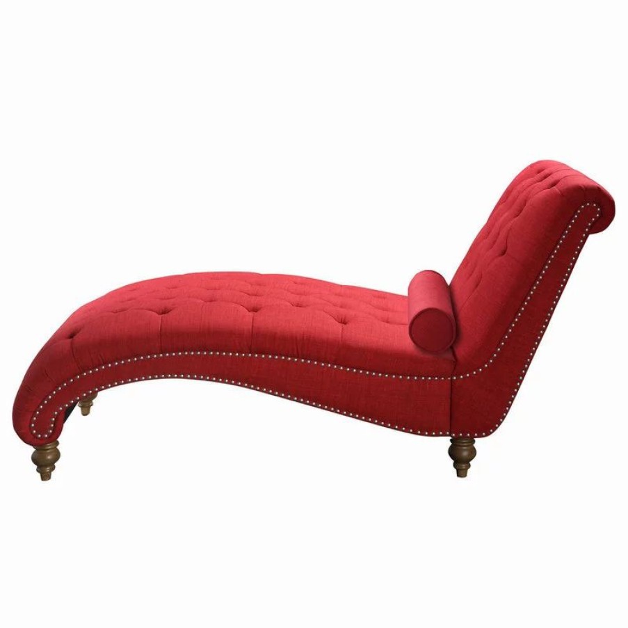 Chairs * | Rosevera Corporation Yarmouth Chaise Lounge, Burgundy