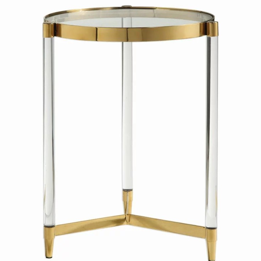 Coffee & Accent Tables * | Uttermost Kellen Glass Accent Table 24748