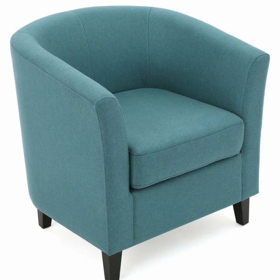 Chairs * | Gdfstudio Gdf Studio Prescott Tub Design Club Chair, Dark Teal Fabric