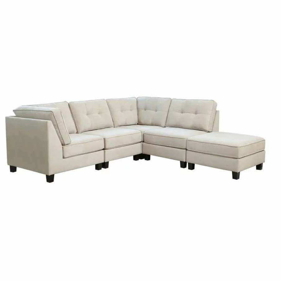 Sofas & Sectionals * | Abbyson Living Mia 5-Piece Modular Sectional, Ivory