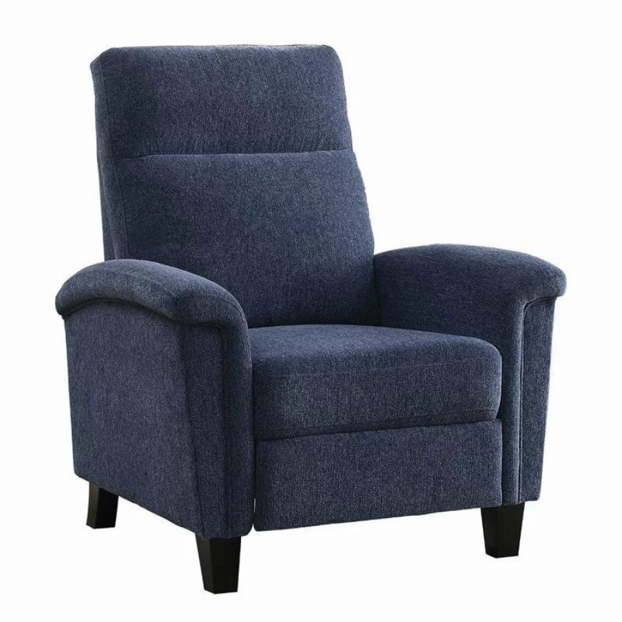 Chairs * | Domain Industries Inc. Lexicon Weiser Chenille Press Back Recliner In Blue