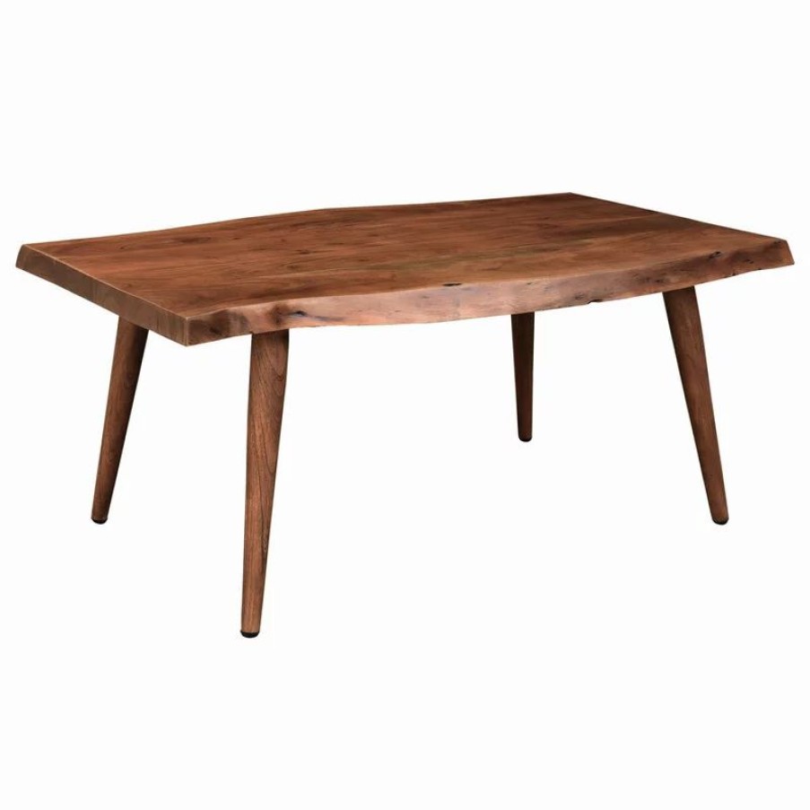 Coffee & Accent Tables * | Whi Solid Wood Live Edge Coffee Table