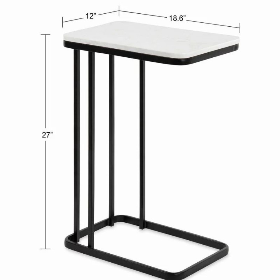 Coffee & Accent Tables * | Uniek Credele Metal Accent C-Table, White