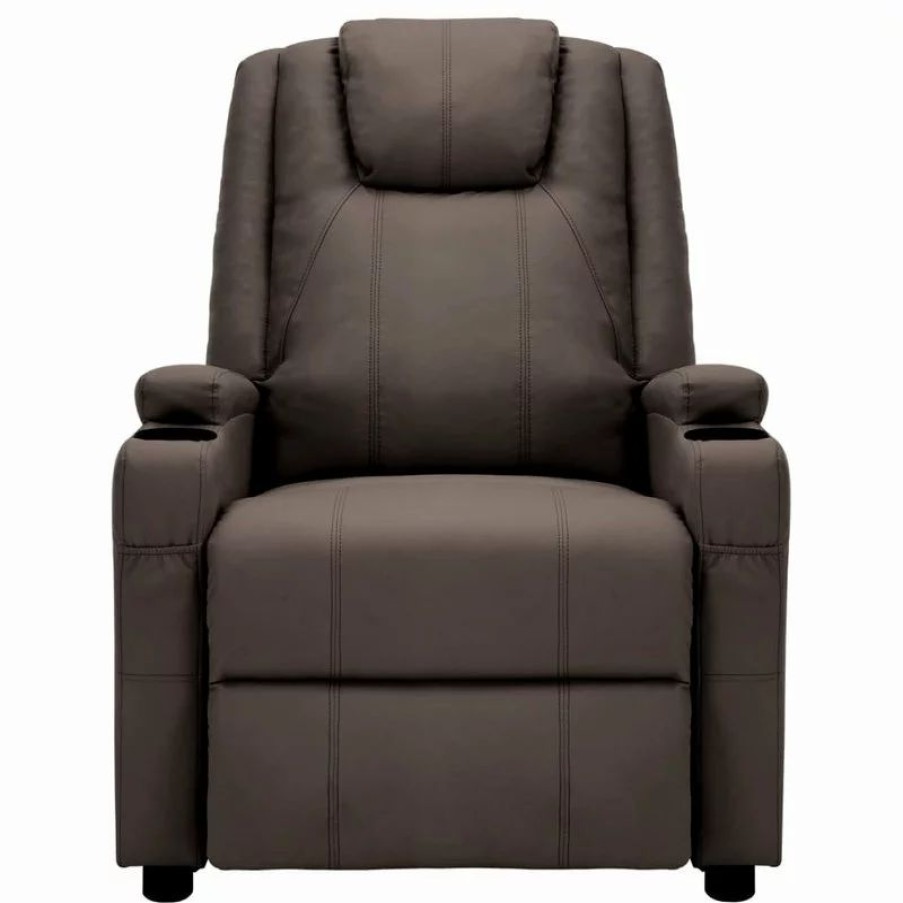 Chairs * | Vida Xl International B.V. Vidaxl Massage Reclining Chair Electric Chair For Elderly Brown Faux Leather