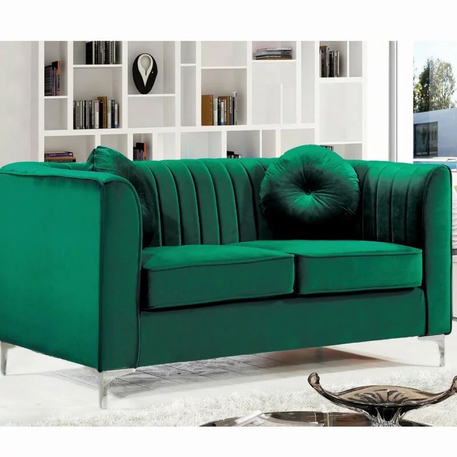 Sofas & Sectionals * | Meridian Furniture Isabelle Velvet Loveseat, Green