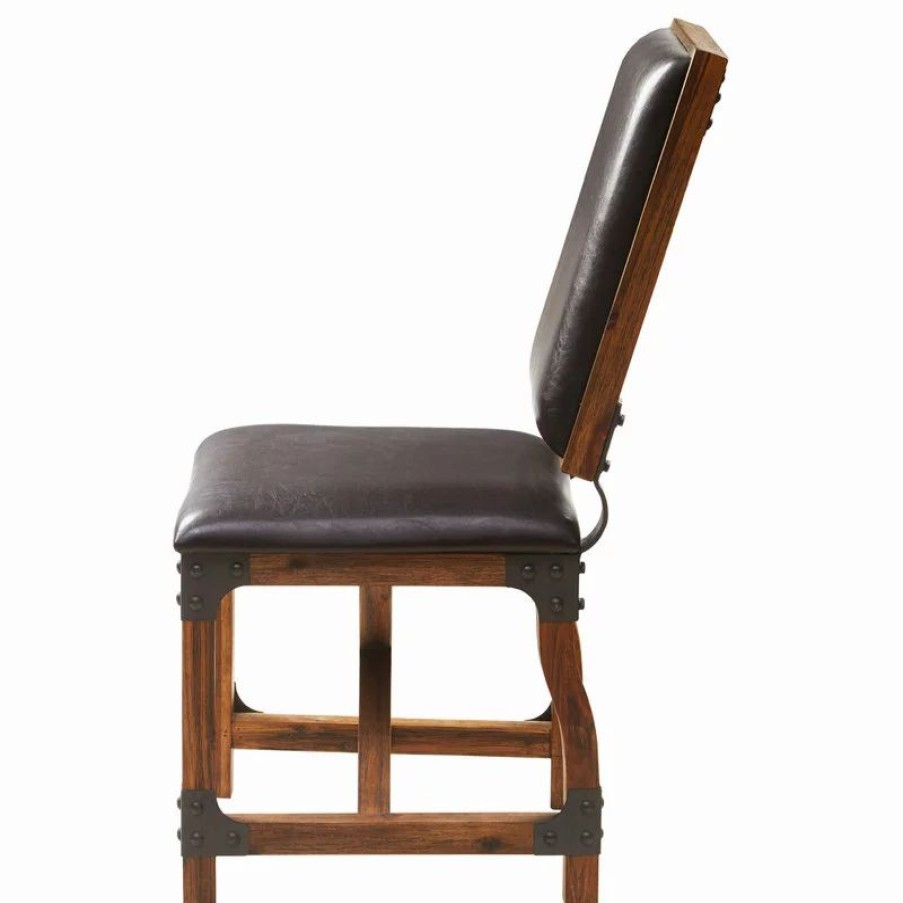 Chairs * | Olliix The Ivan Dining Chair, Chocolate Brown, Faux Leather