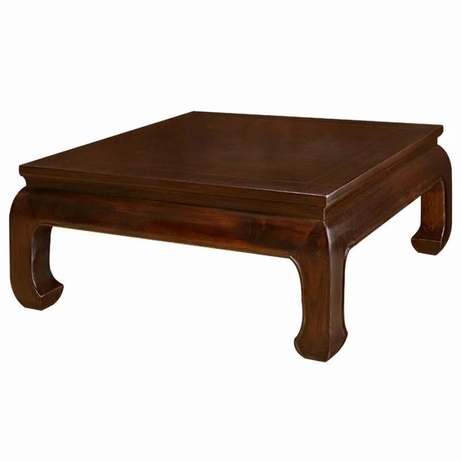 Coffee & Accent Tables * | China Furniture And Arts Dark Espresso Elmwood Ming Square Asian Coffee Table