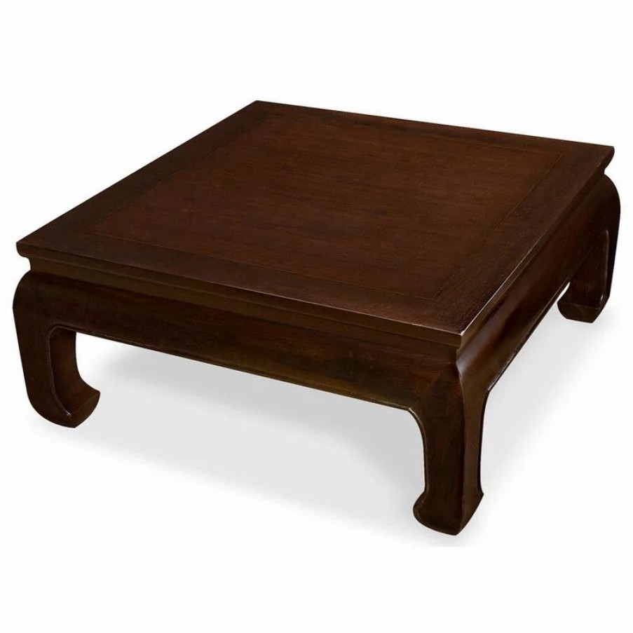 Coffee & Accent Tables * | China Furniture And Arts Dark Espresso Elmwood Ming Square Asian Coffee Table