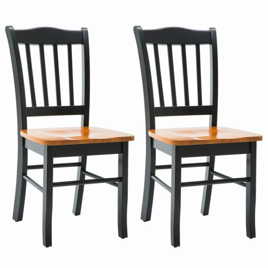 Chairs * | Boraam Industries, Inc. Boraam Shaker Dining Chair In Black And Oak (Set Of Two)