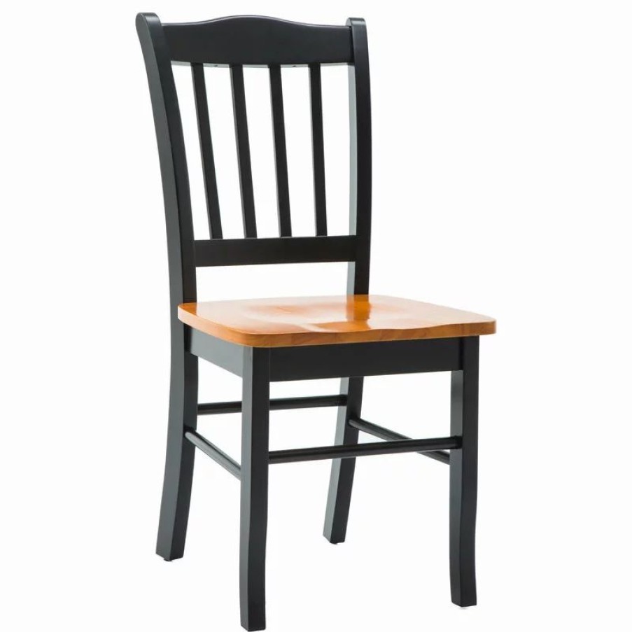 Chairs * | Boraam Industries, Inc. Boraam Shaker Dining Chair In Black And Oak (Set Of Two)