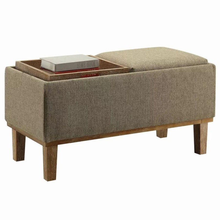 Footstools & Ottomans * | Convenience Concepts Designs4Comfort Brentwood Ottoman In Sandstone Beige Fabric