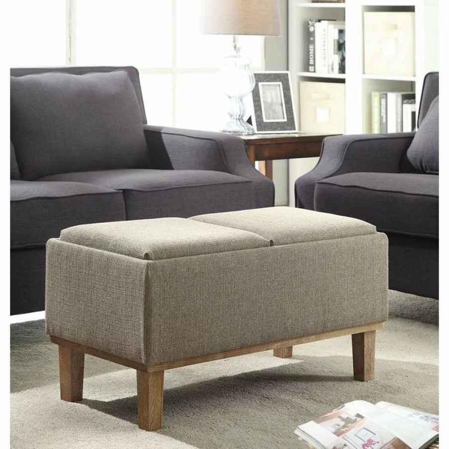 Footstools & Ottomans * | Convenience Concepts Designs4Comfort Brentwood Ottoman In Sandstone Beige Fabric