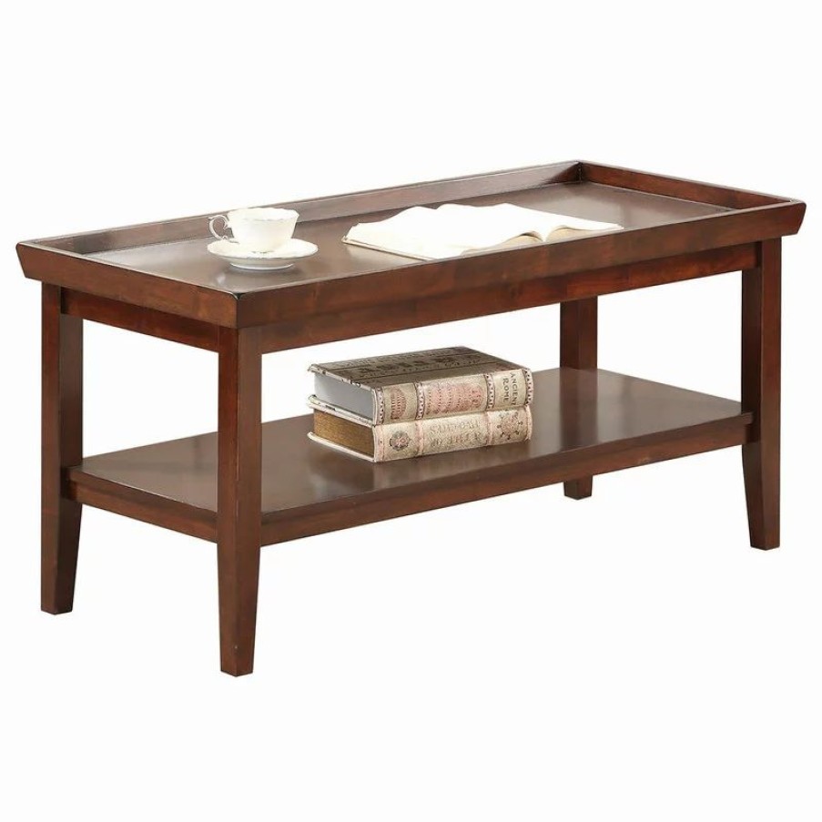 Coffee & Accent Tables * | Convenience Concepts Ledgewood Coffee Table In Espresso Wood Finish