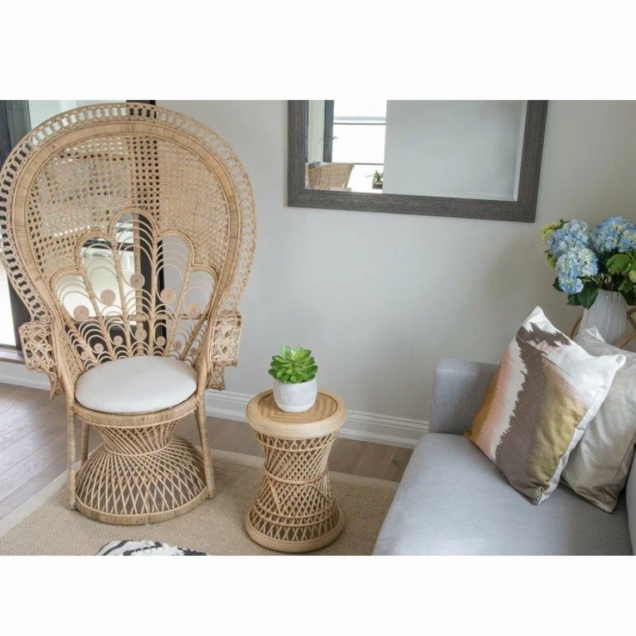 Chairs * | Kouboo Lady Peacock Rattan Chair, Natural