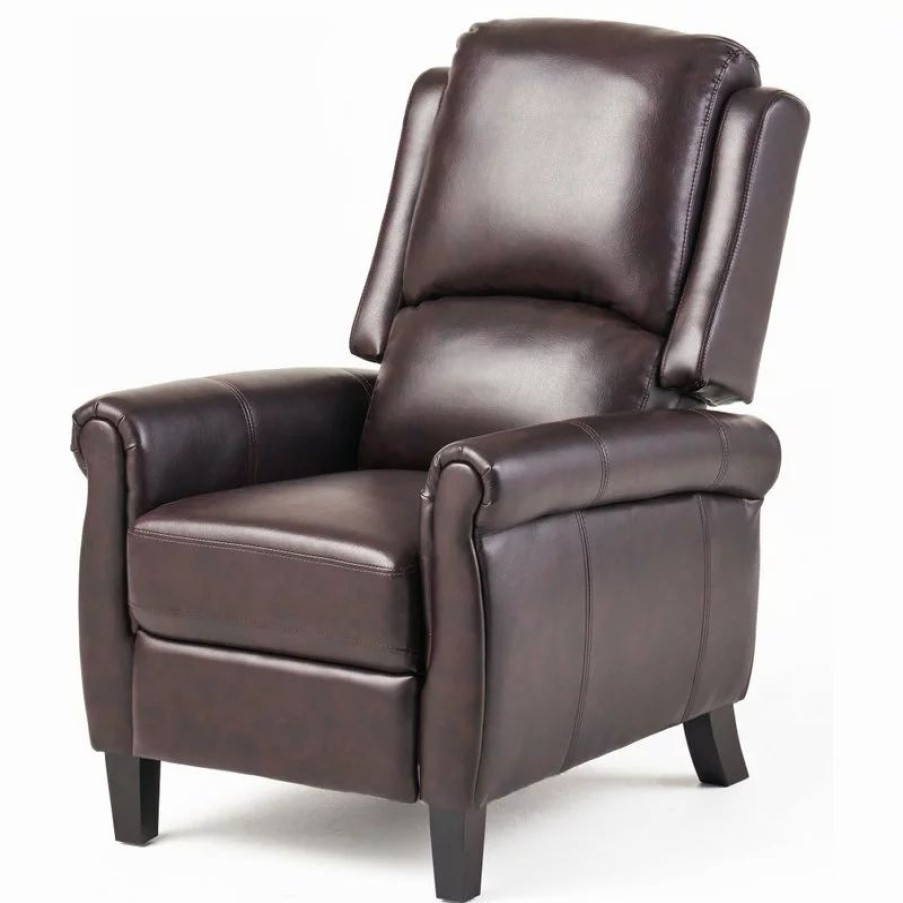 Chairs * | Gdfstudio Gdf Studio Memphis Pu Leather Recliner, Burgundy