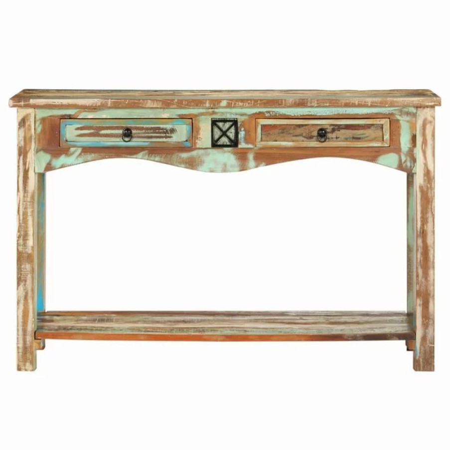 Console Tables * | Vida Xl International B.V. Vidaxl Console Table 47.2 Solid Reclaimed Wood Side Hall Stand Storage Home