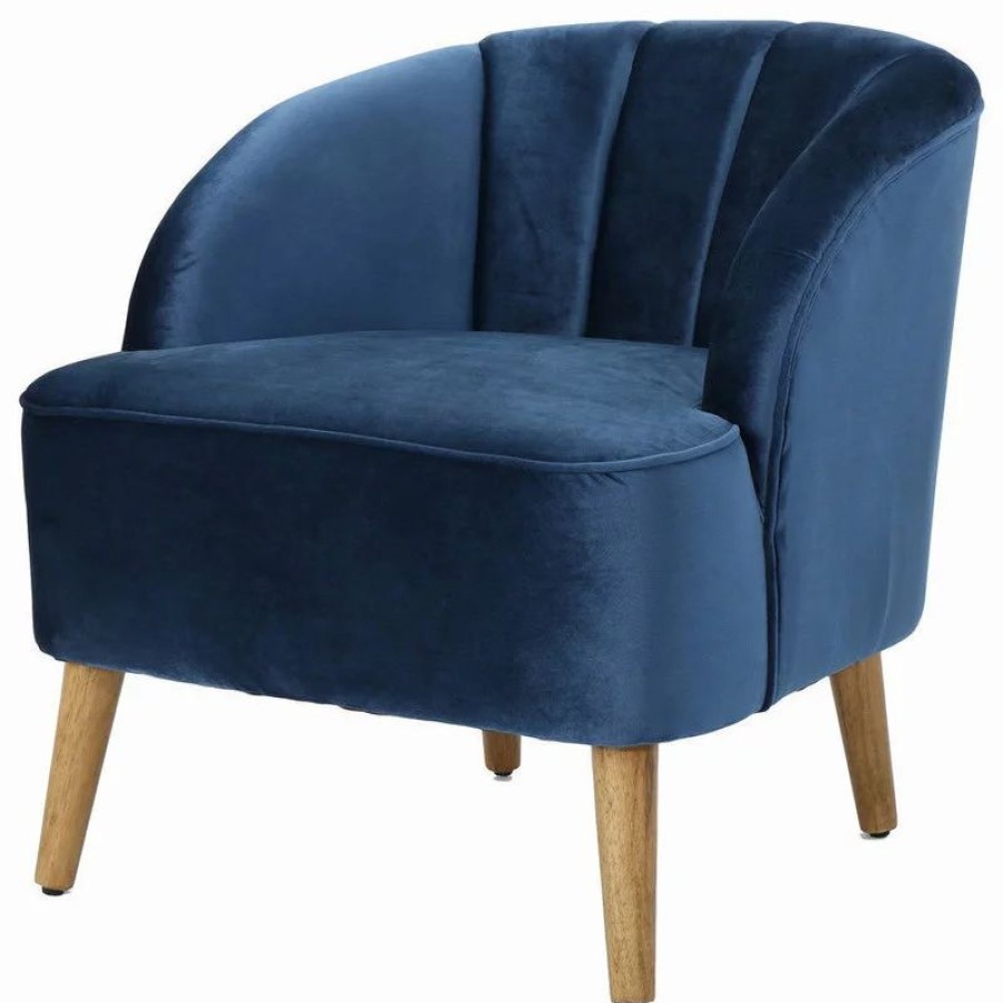 Chairs * | Gdfstudio Gdf Studio Scarlett Modern New Velvet Club Chair, Cobalt