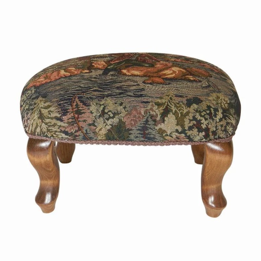 Footstools & Ottomans * | Concept Designs, Llc Queen Anne Footstool, Fly Fish