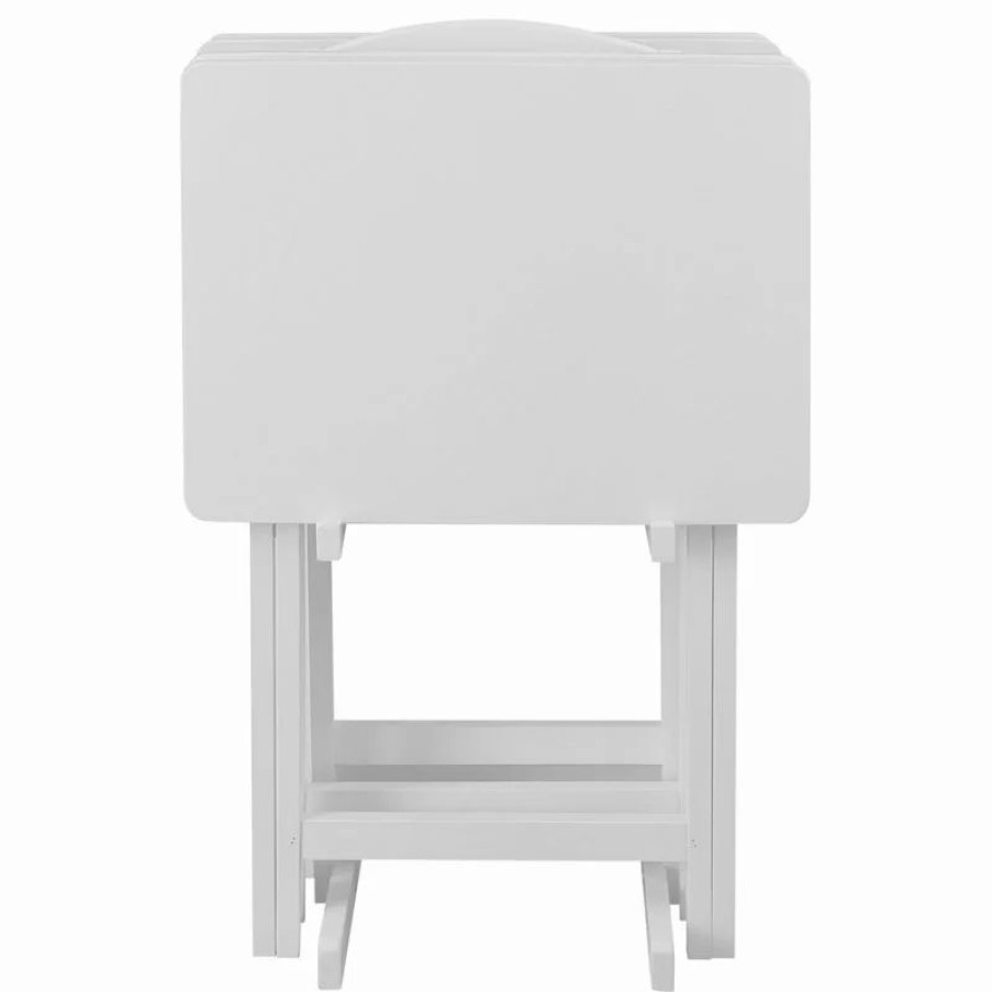 Coffee & Accent Tables * | Casual Home 5-Pieces Tray Table Set, White