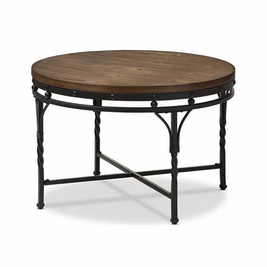 Coffee & Accent Tables * | Baxton Studio Austin Vintage Antique Bronze Round Coffee Table