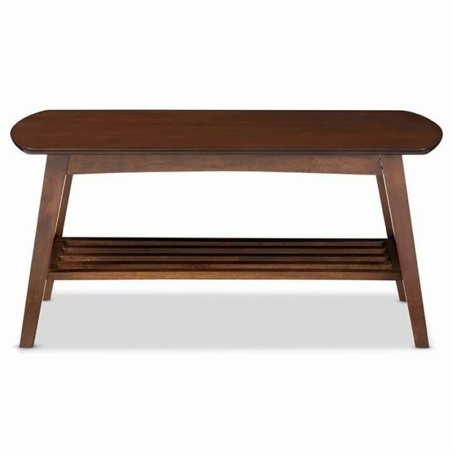 Coffee & Accent Tables * | Baxton Studio Sacramento Coffee Table, Walnut Dark Brown