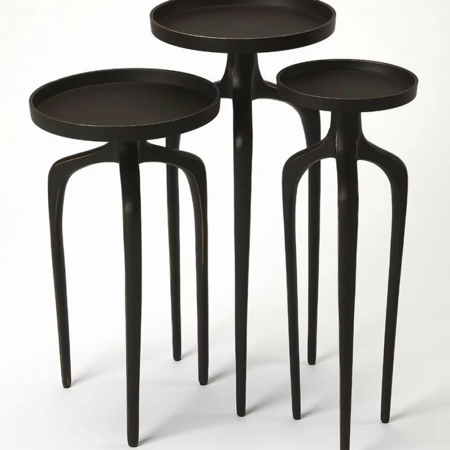 Coffee & Accent Tables * | Butler Specialty Company Butler Modern Loft Round Black Accent Table 4421295