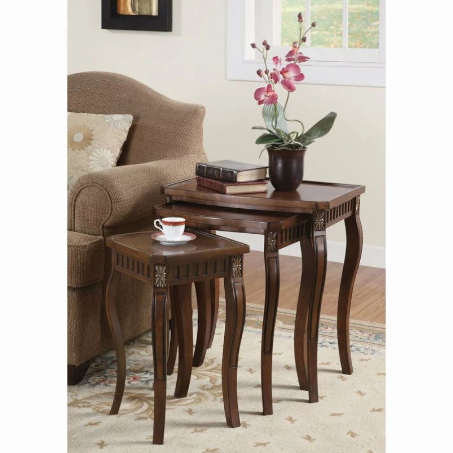 Coffee & Accent Tables * | Coaster Home Furnishings Coaster Large Nesting Table In Cherry Finish 901076