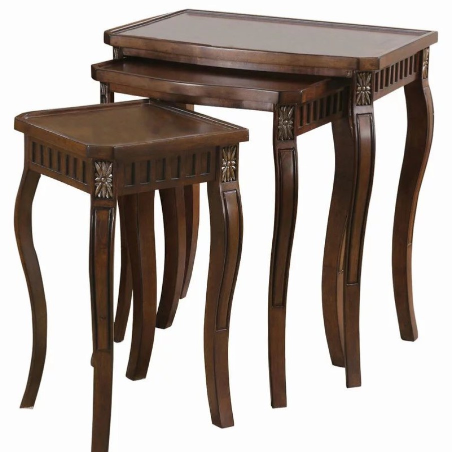 Coffee & Accent Tables * | Coaster Home Furnishings Coaster Large Nesting Table In Cherry Finish 901076