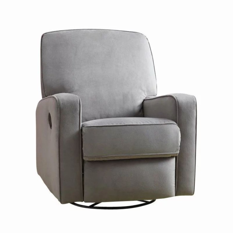 Chairs * | Pri Sutton Fabric Swivel Glider Recliner In Grey