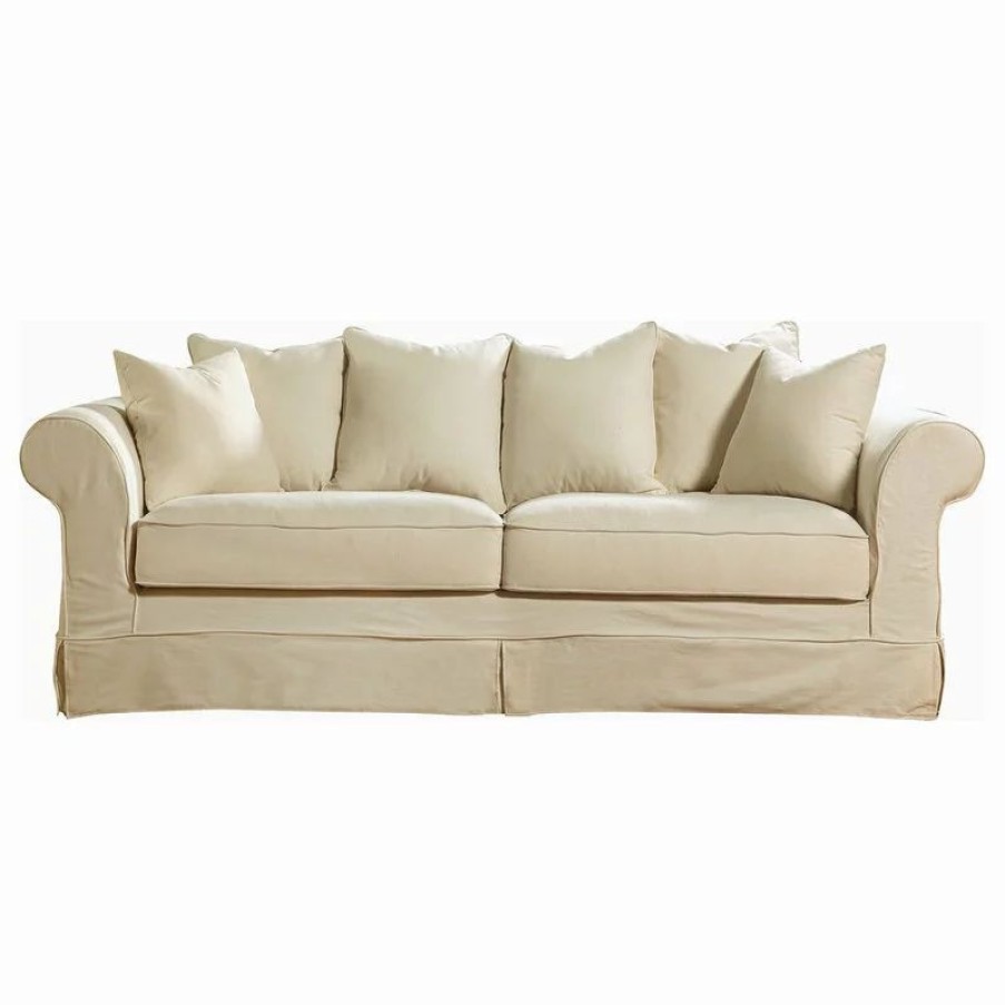 Sofas & Sectionals * | Fully Wind Co., Ltd. Luna Slipcover Sofa, Cream