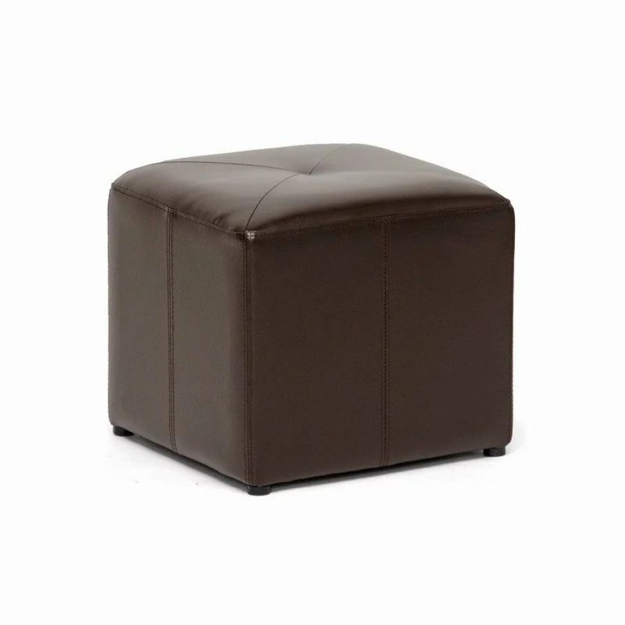 Footstools & Ottomans * | Baxton Studio Aric Bonded Leather Ottoman