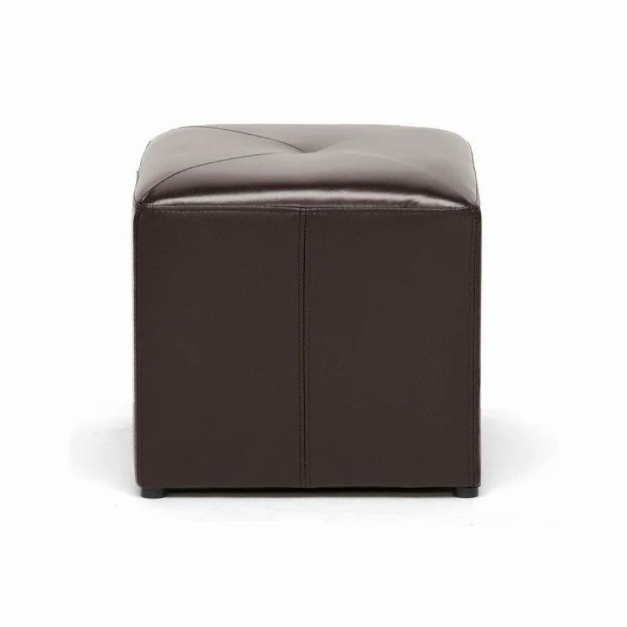 Footstools & Ottomans * | Baxton Studio Aric Bonded Leather Ottoman